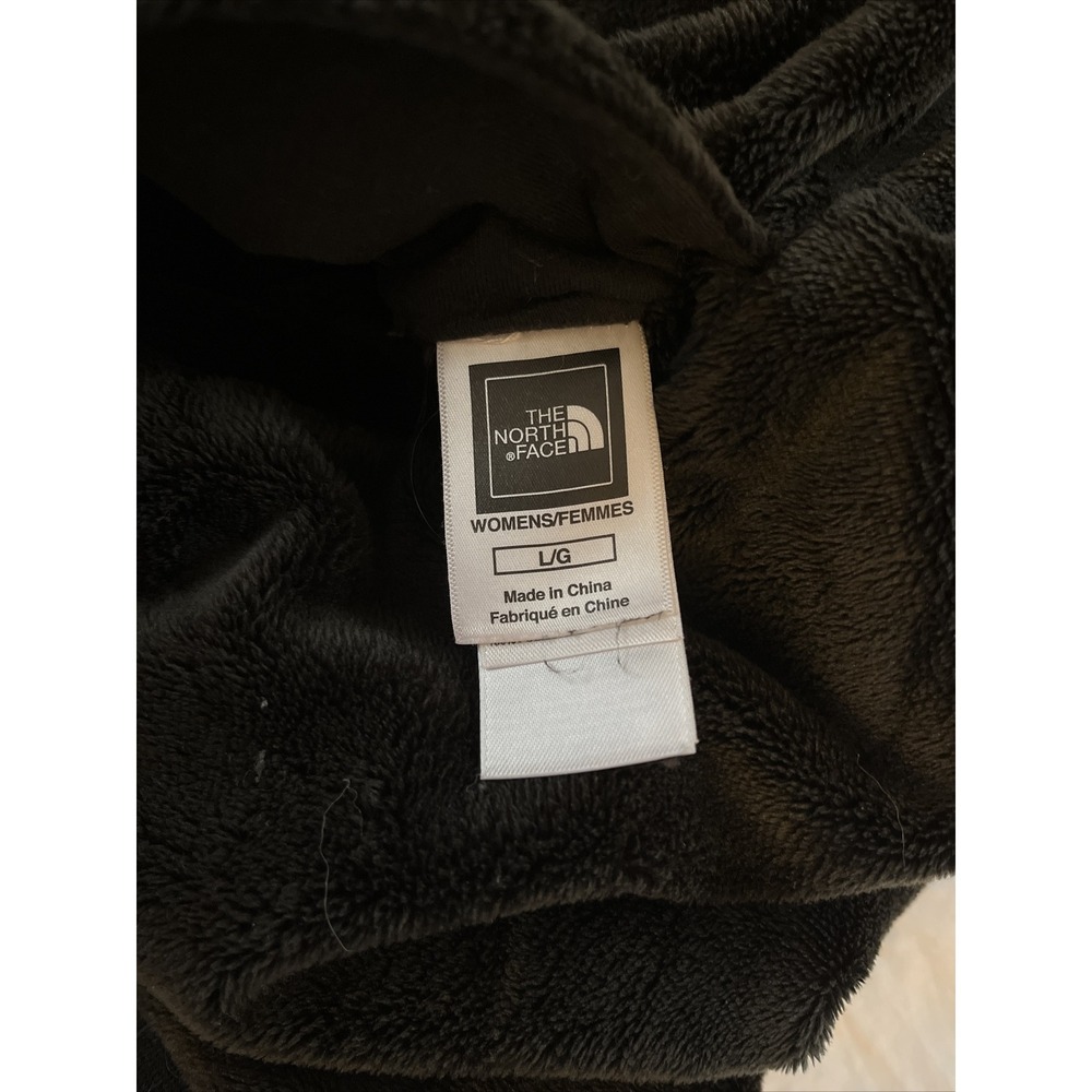 The North Face Womens Heavy Reversible‎ Sweatshirt Jacket L Plush Black Spring - Picture 6 of 6